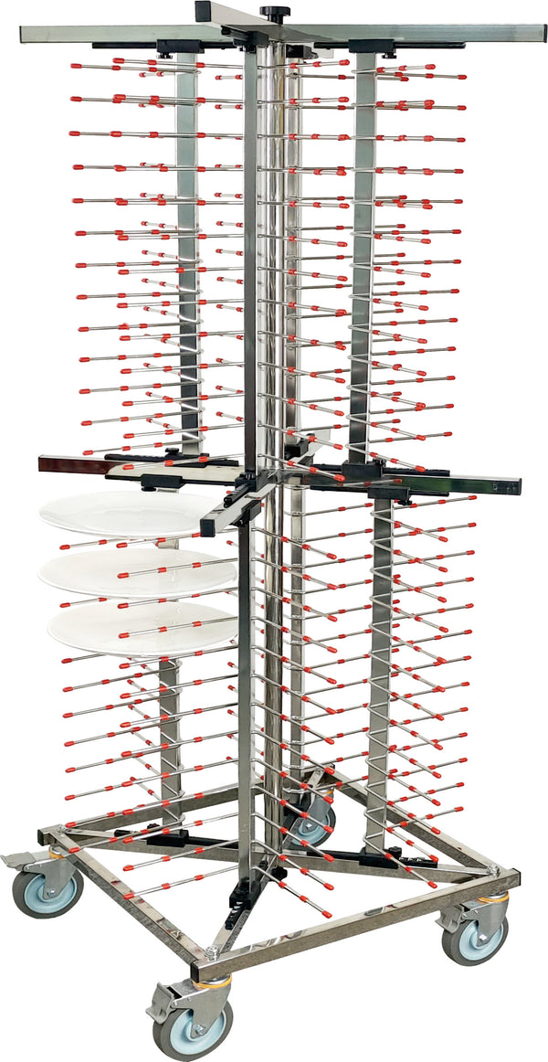 Straight 104 Plates Mobile Plate Rack (304 Stainless Steel)