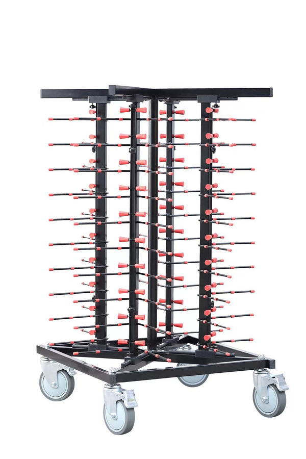 Straight Rod 52 Plates Mobile Plate Rack (Carbon Steel)