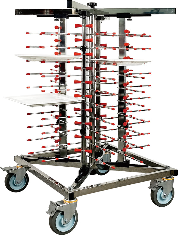 Straight Rod 40 Plates Mobile Plate Rack (304 Stainles Steel)