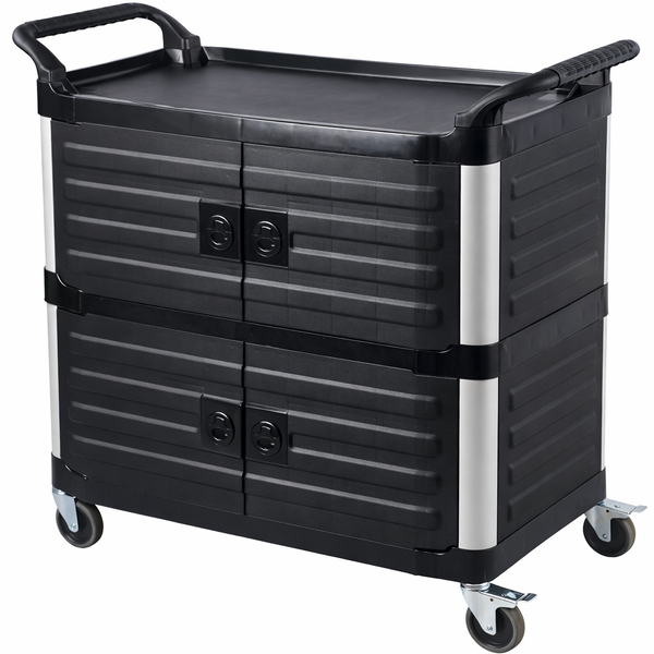 Medium Three-Tier Service Cart (three-sided enclosed door type)