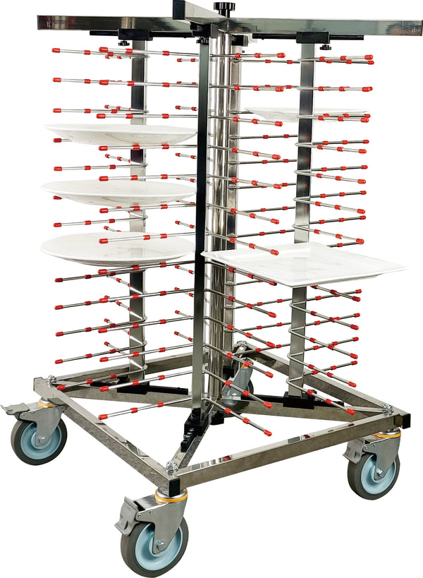 Straight Rod 52 Mobile Plate Rack (304 Stainless Steel)
